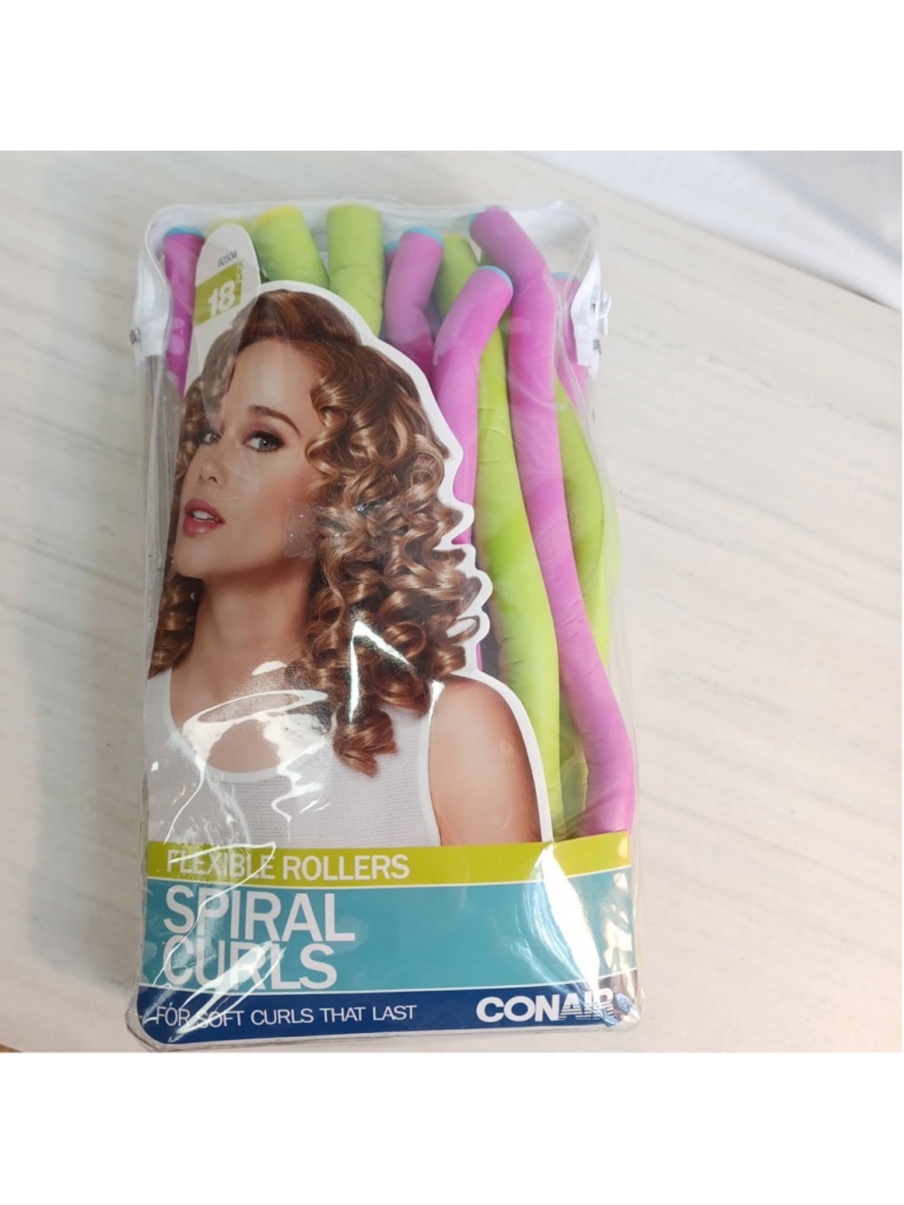 Conair SPIRAL CURLS Flexible Rollers Set of 18 Hair Curlers Bendable Long Hair